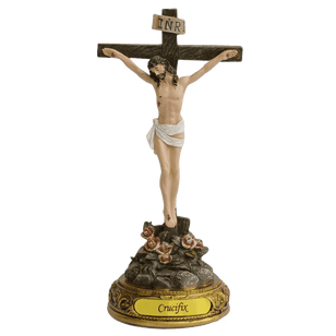 8" Jesus Christ on the Standing Cross - Catholic Crucifix Religious Figurine